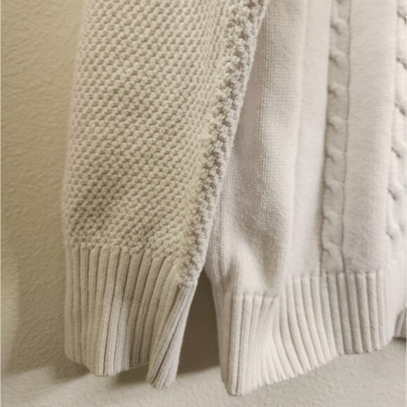 Vintage Nautica Men's Classic Cable Knit Sweater White Ivory Extra Large XL‎ - Picture 4 of 9